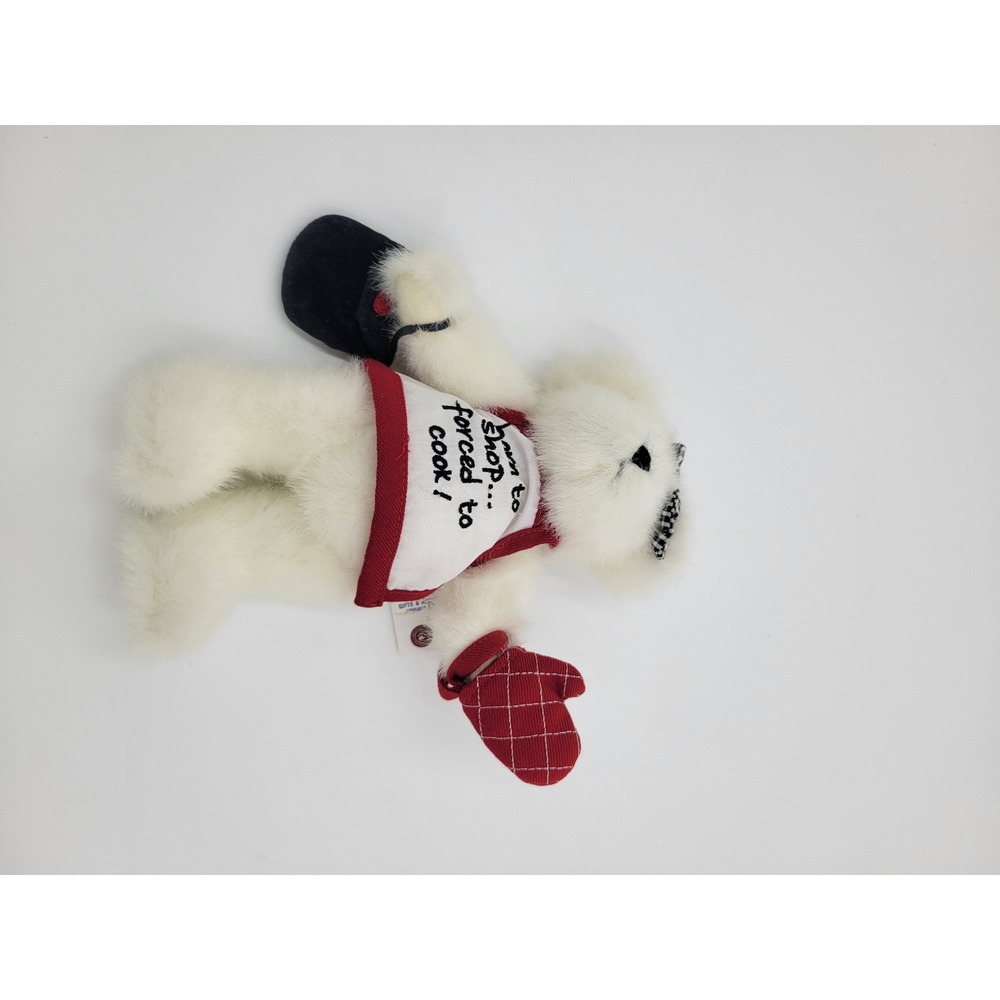 Boyds Bear The Razz Bearies Born To Shop Forced To Cook White Plush 9 inch